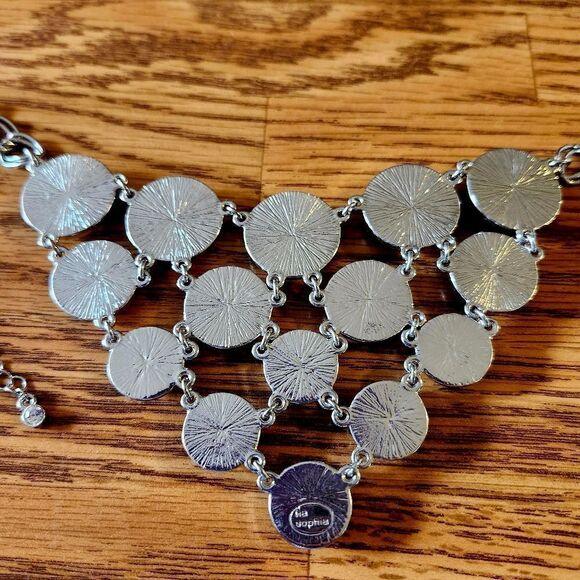 LIA SOPHIA "Keku" Black Faceted Pyramid Statement Necklace WEDDING READY - Picture 3 of 12